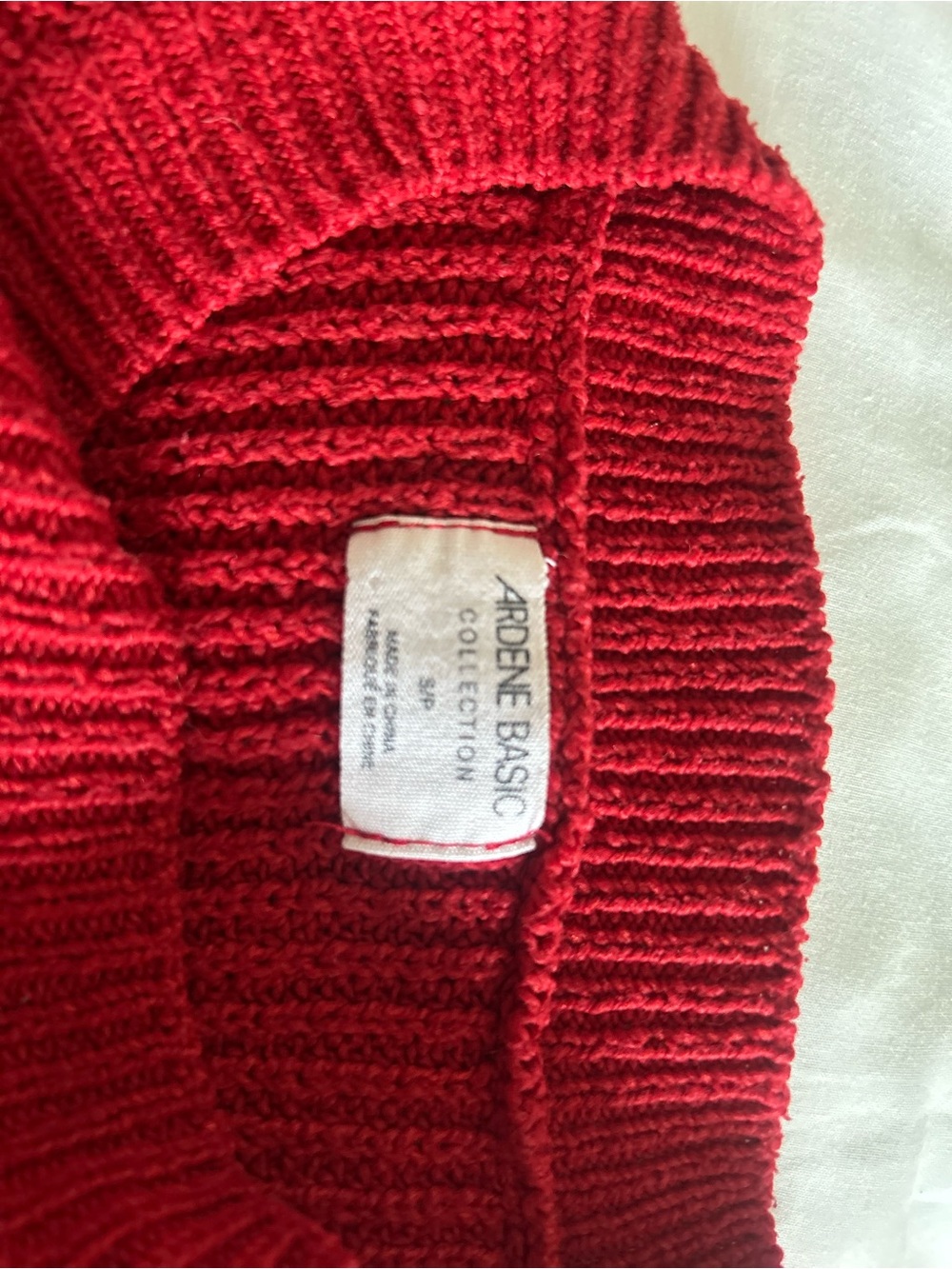 Ardene Red Ribbed Crewneck Sweater - Picture 3 of 4